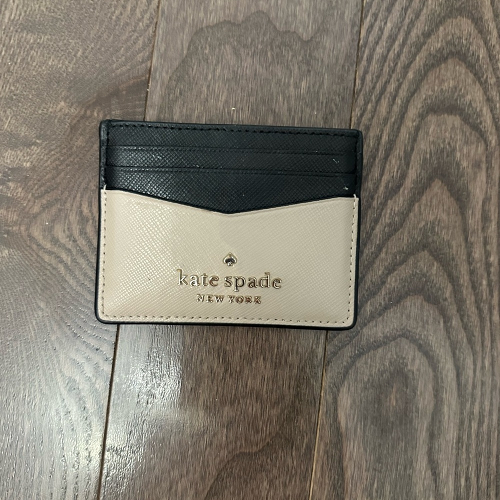 Kate Spade Black and Cream Key Card Holder